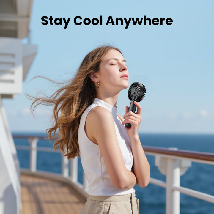 K13 1200mAh Portable Mini Hand Fan USB Rechargeable Personal Cooling Handheld Fan for Office Travel Outdoor